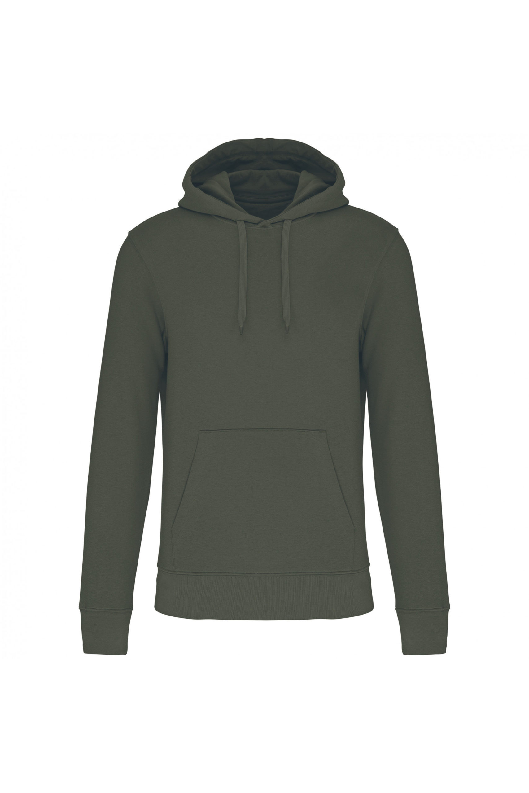 sweat capuche éco responsable homme kaki foncé