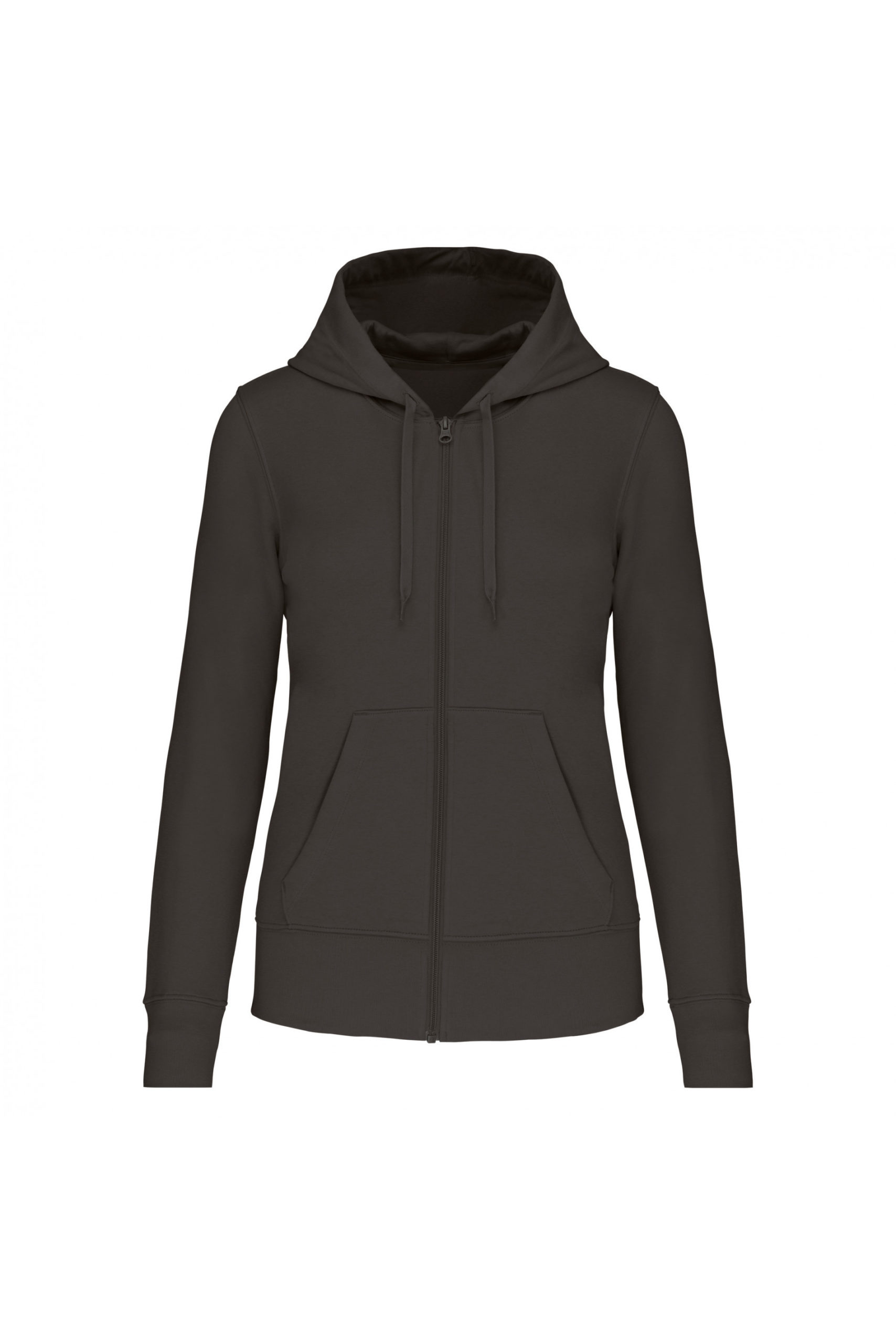 sweat éco responsable zippé femme gris foncé