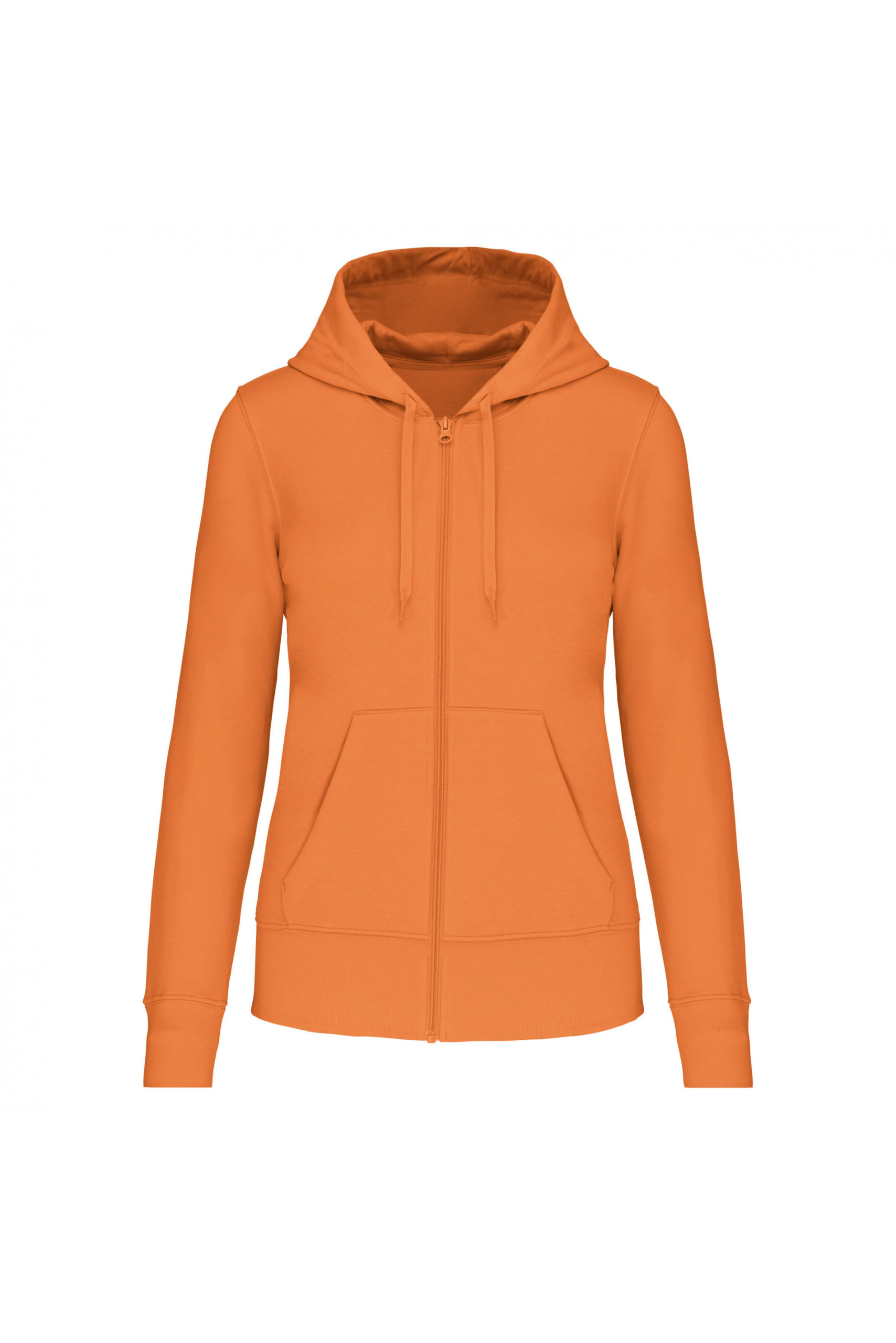 sweat éco responsable zippé femme orange clair
