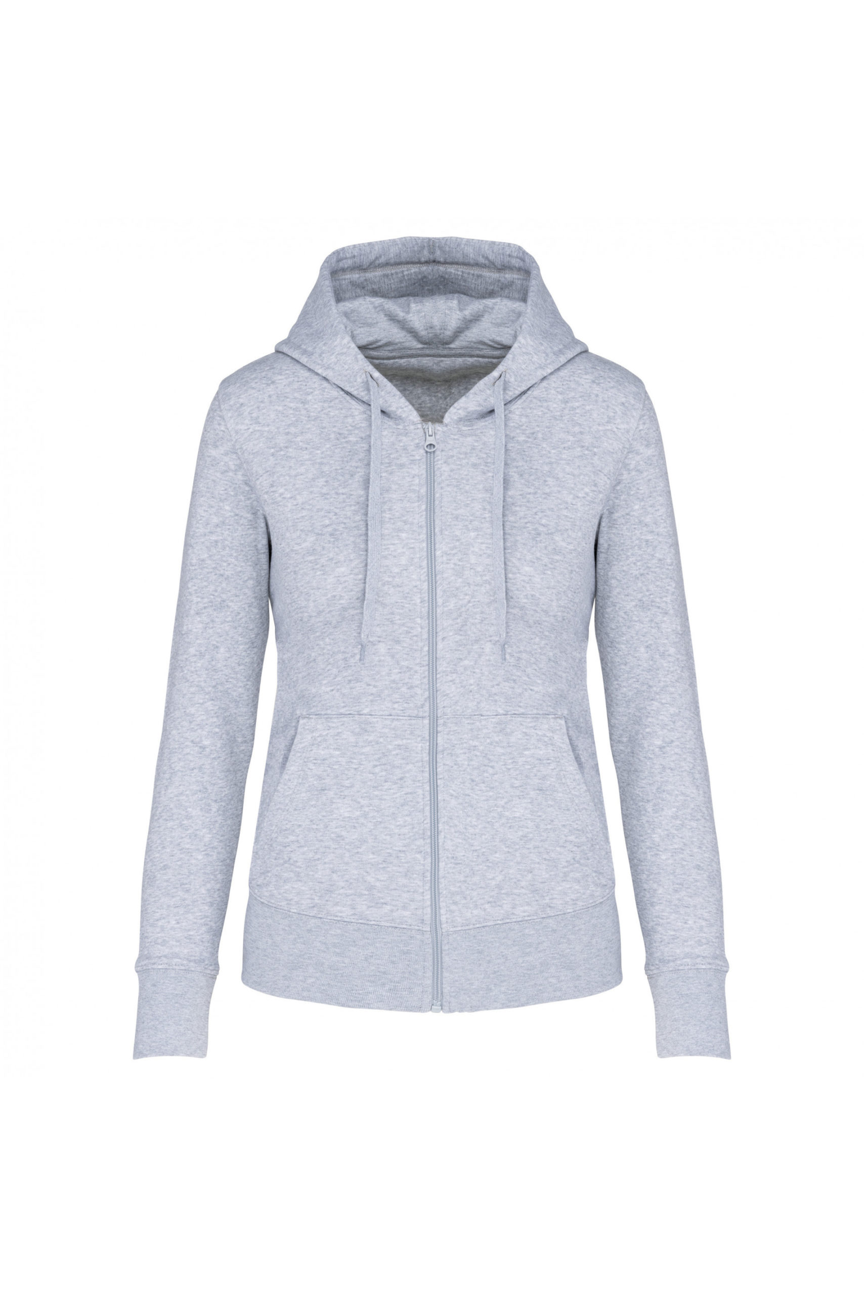 sweat éco responsable zippé femme gris chiné