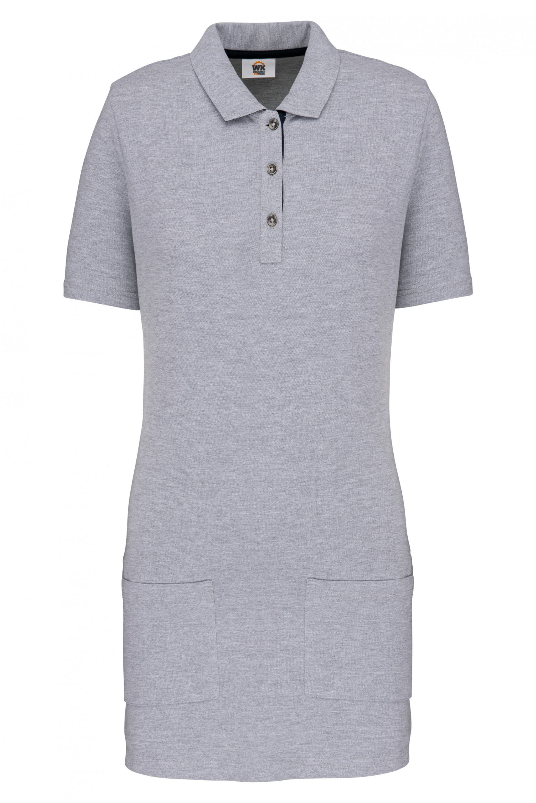 polo long manches courtes femme gris oxford