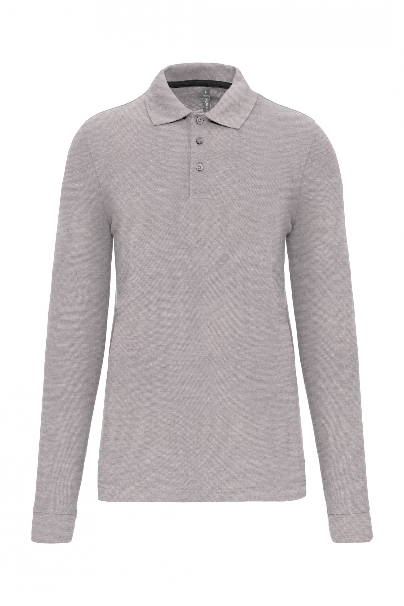 polo femme manche longue grise