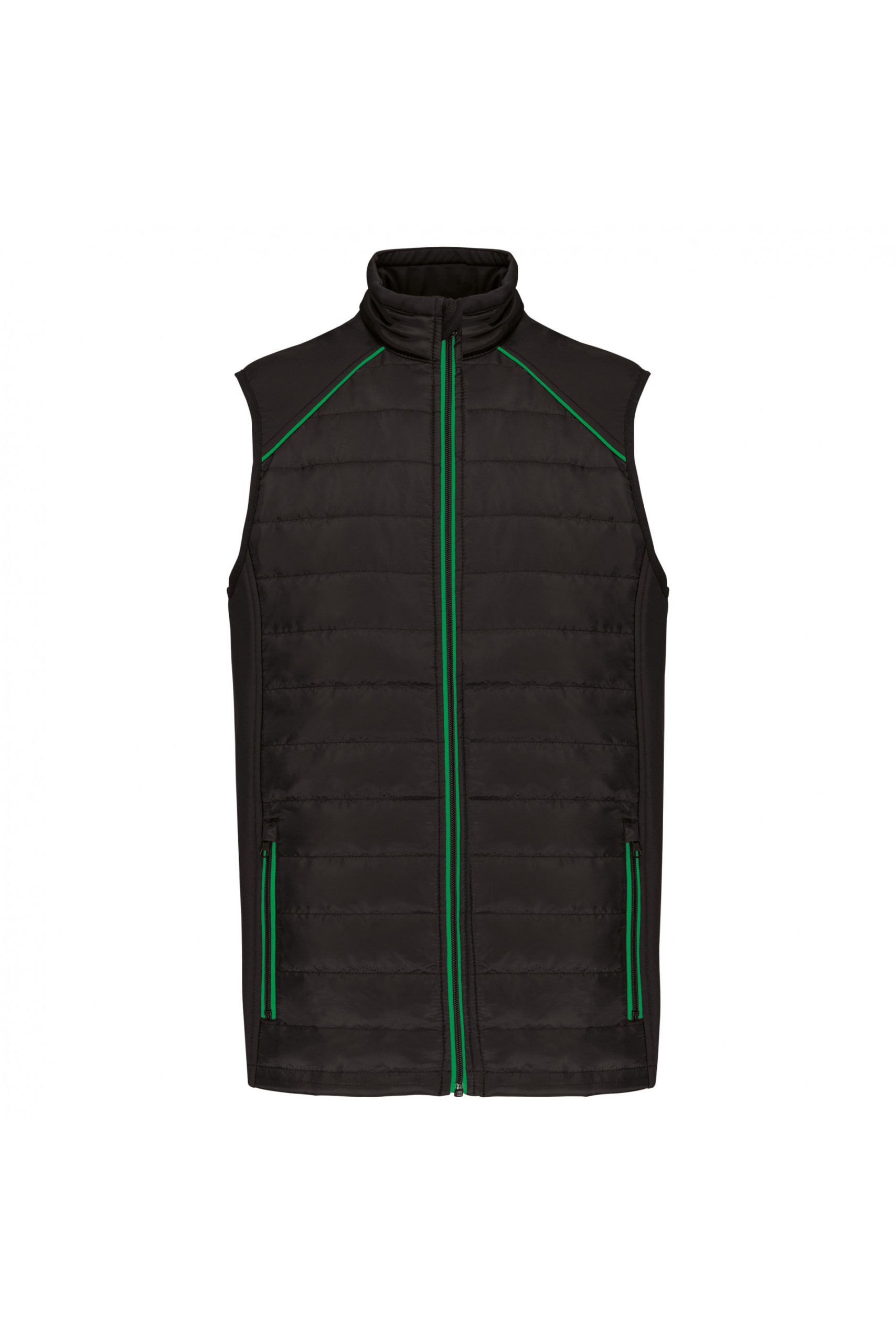 bodywarmer noir et vert kelly